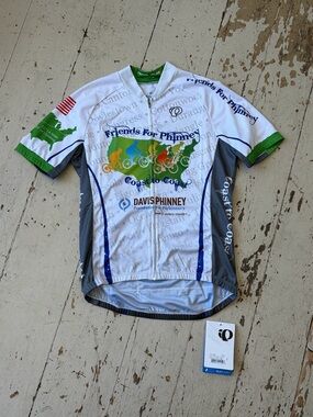 Pearl Izumi Cycling Jersey Davis Phinney with Map and Riders